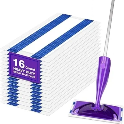 HOMEXCEL Dry Mop Pads for Swiffer Wet Jet – 16 Pack