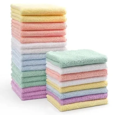 HOMEXCEL Baby Washcloths – 24 Pack Microfiber