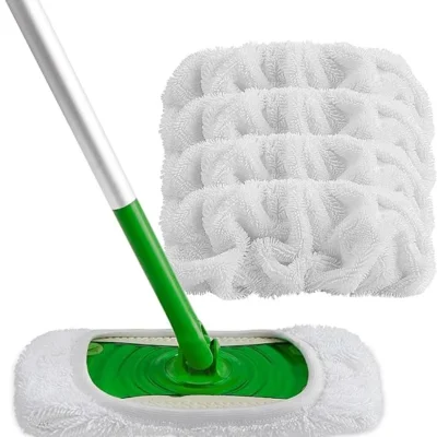 HOMEXCEL Reusable Microfiber Mop Pads for Swiffer – 4 Pack