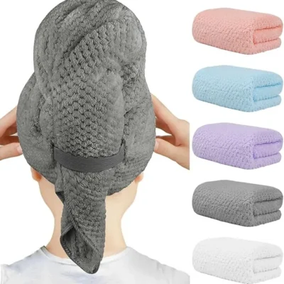 HOMEXCEL Microfiber Hair Towels – Fast Drying, 5 Pack