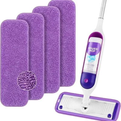 HOMEXCEL Reusable Microfiber Pads for Swiffer PowerMop – 8 Pack