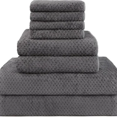 HOMEXCEL Microfiber Bath Towel Set – 8 Piece Grey