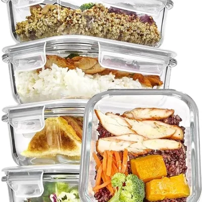 Vtopmart 5-Pack 22oz Glass Storage Containers – Airtight Lids